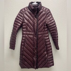 Hunter Gloss Down Puffer Coat maroon size small
